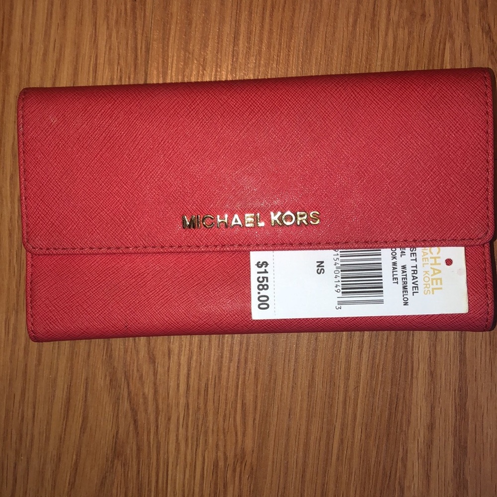 Michael Kors watermelon pink wallet
